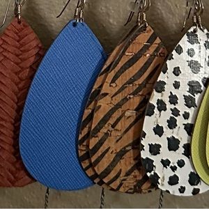 Nickel & Suede Leather earrings - like new. May have worn 1 pair once. $20 each.